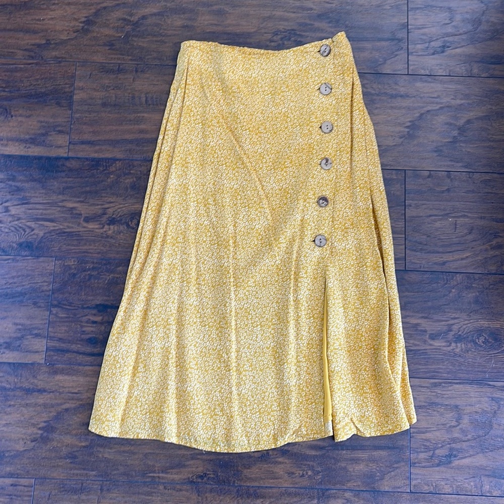 Cotton Candy LA Mustard Midi Skirt